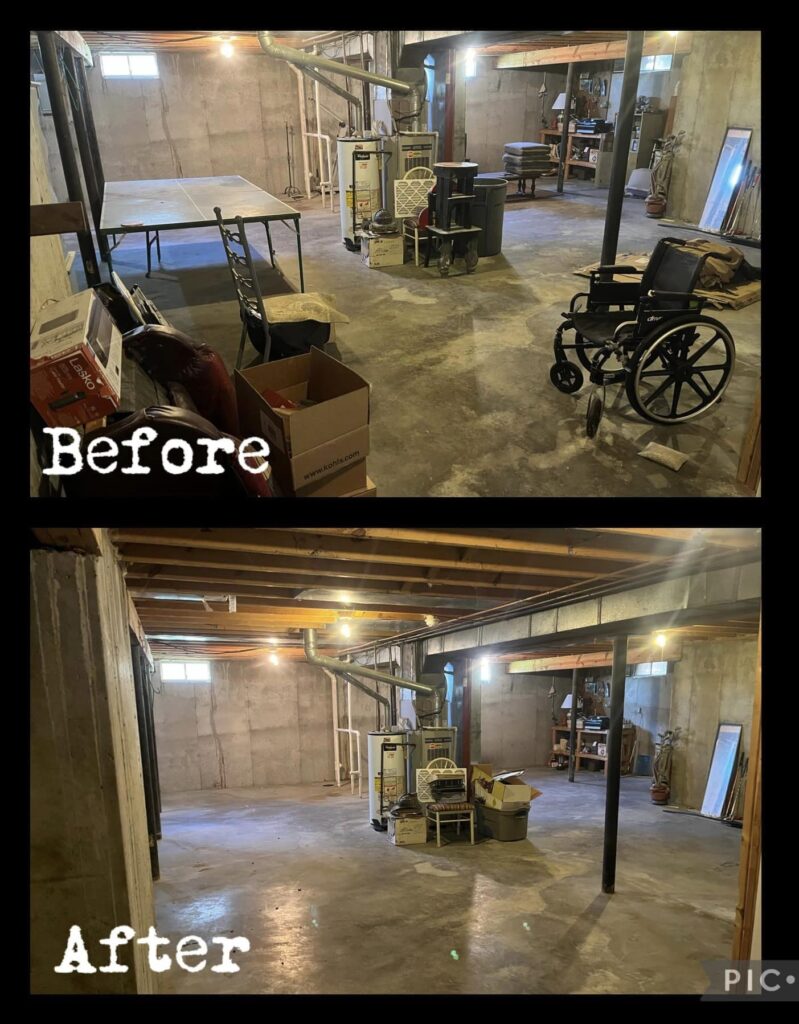 estate cleanout before and after picture in louisville