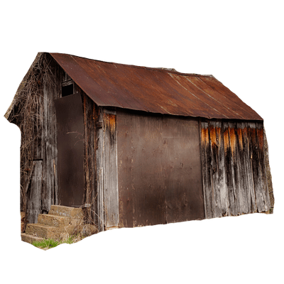 old wooden shed